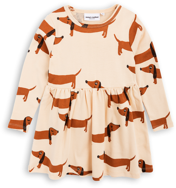 Weiner Dog Covered Dress - Mini Rodini Teckel Clipart (575x614), Png Download