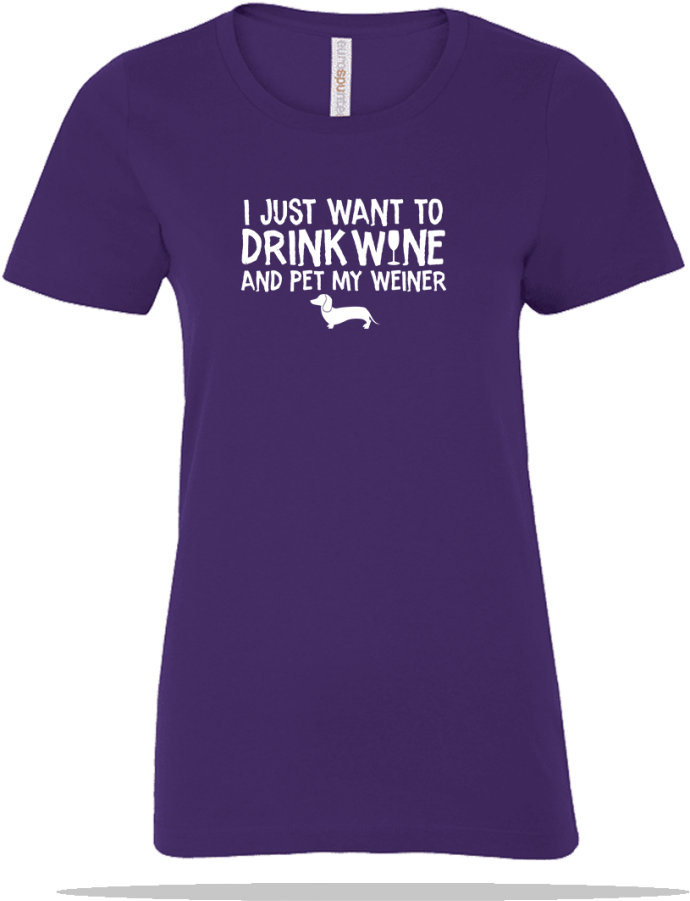 Pet My Weiner Ladies Tee - Active Shirt Clipart (1000x1000), Png Download