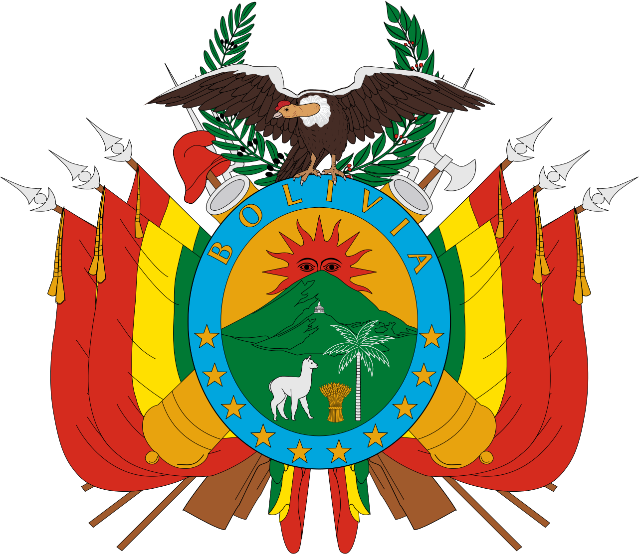 National Symbols Of Colombia - Bolivia Emblem Clipart (1280x1156), Png Download
