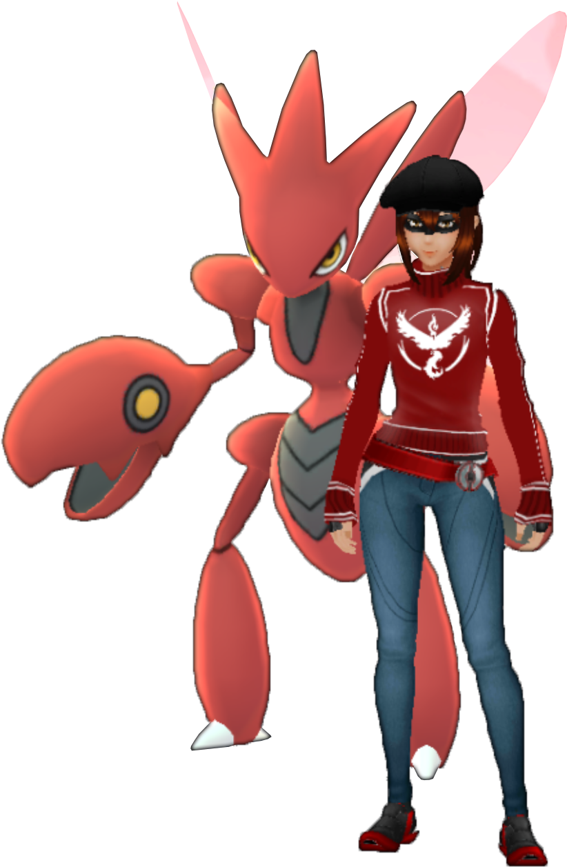 Level 40, Team Valor - Pokemon Go Shiny Scyther Clipart (1168x1396), Png Download