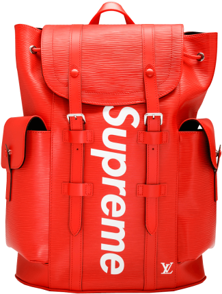 X Lv Red - Louis Vuitton And Supreme Christopher Backpack Clipart (800x800), Png Download