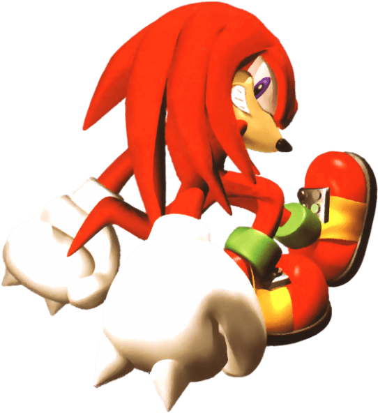 #knuckles 3d 2 From The Official Artwork Set For #sonicadventure - Knuckles The Echidna Sonic Adventure Clipart (545x600), Png Download