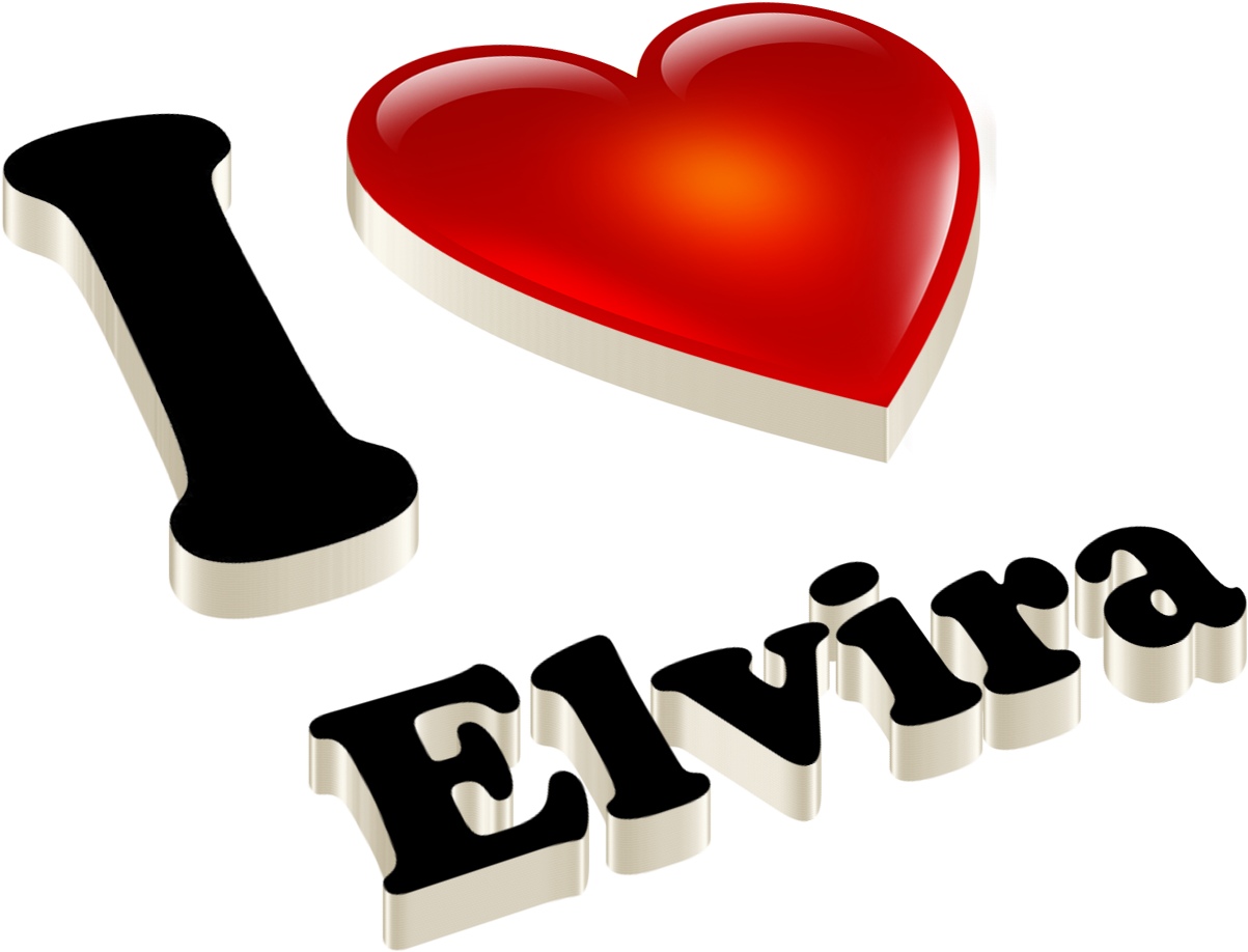 Elvira Heart Name Transparent Png - Anjali Name Clipart (1454x1120), Png Download