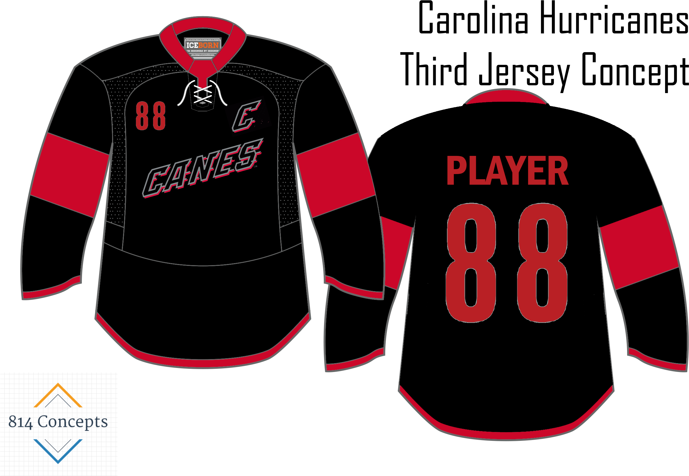 Churricanes3rdconcept - Carolina Hurricanes Jersey Concept Clipart (2460x1716), Png Download