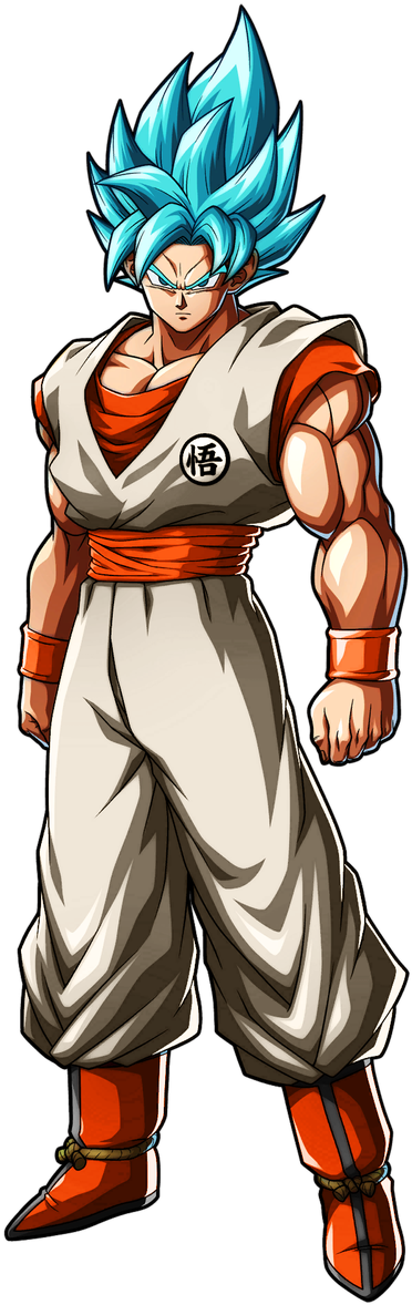Nate @gohanoxg - Dragon Ball Fighterz Super Saiyan Blue Goku Clipart (492x1200), Png Download
