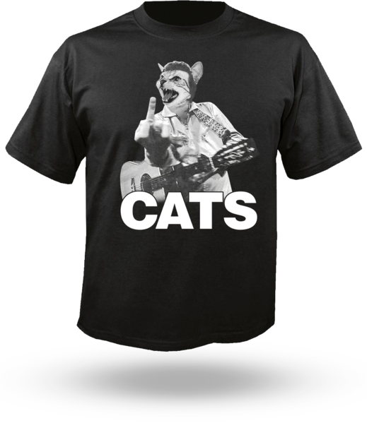 Johnny Cats - Unisex T-shirt - Johnny Cash Shirt Clipart (519x599), Png Download