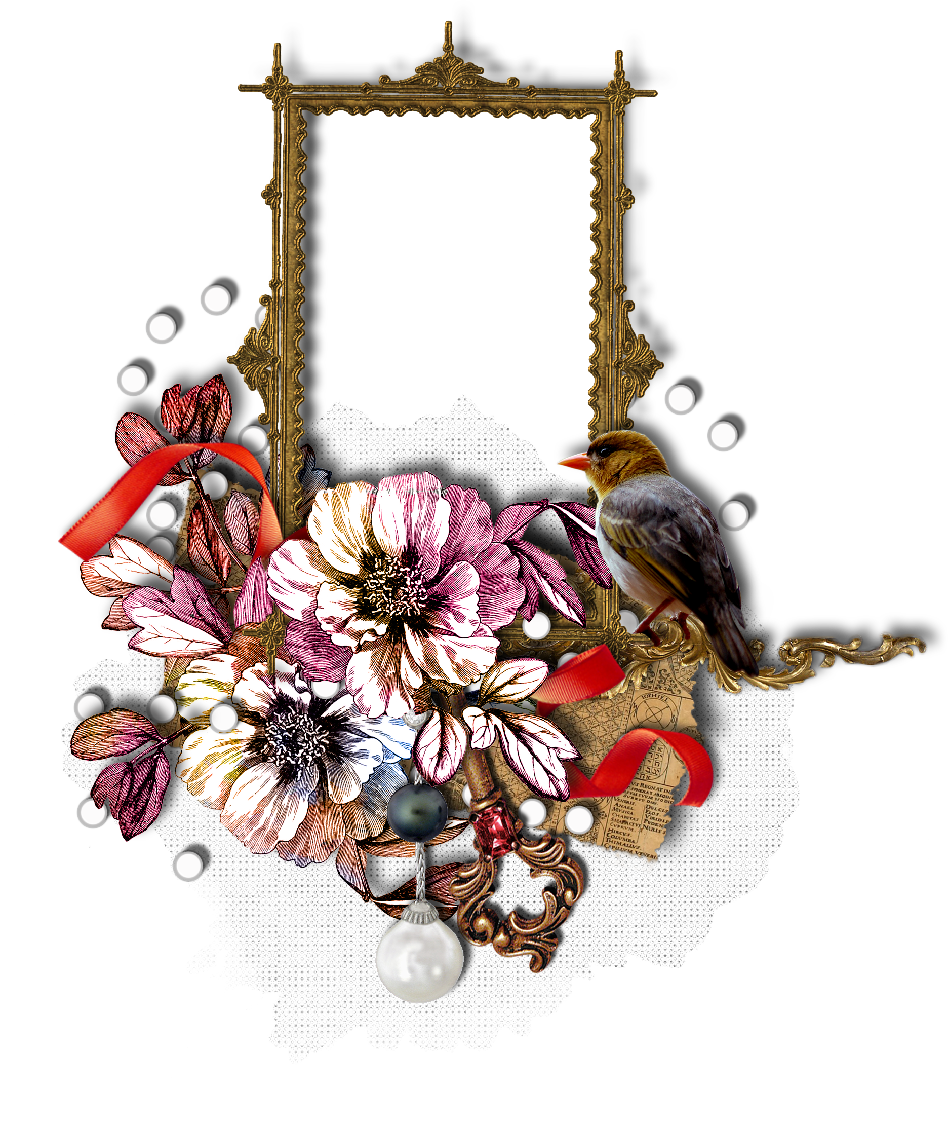 Scrapbook Frame Cluster Flower 1332459 - Picture Frame Clipart (1872x2230), Png Download