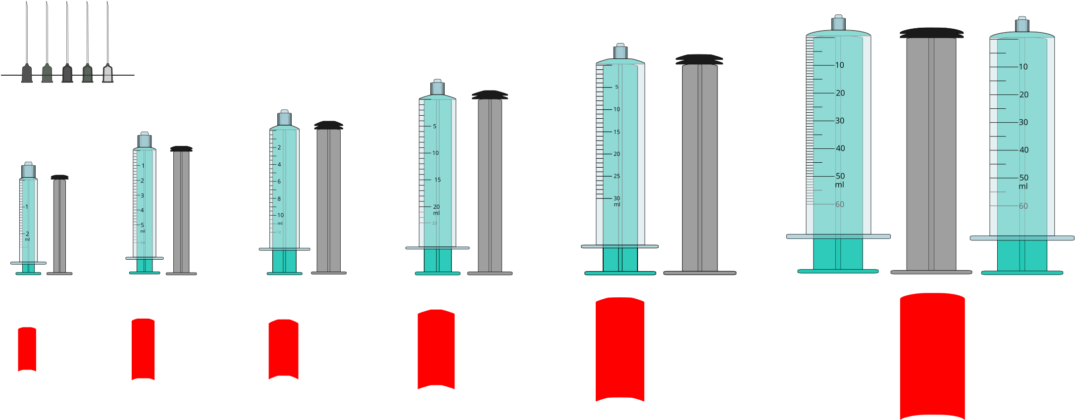 This Free Icons Png Design Of Spritzen Set / Set Of - Cylinder Clipart (2400x1078), Png Download