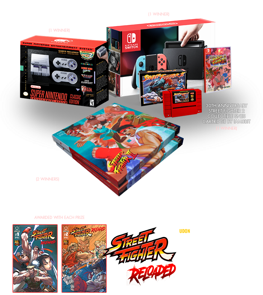 Nintendo Switch Bundle Plus Other Prizes - Street Fighter 30th Anniversary Nintendo Switch Clipart (1024x973), Png Download