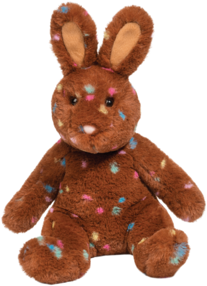 Confetti Plush Stuffed Bunny Rabbit 10” Brown Rainbow - Stuffed Toy Clipart (640x640), Png Download