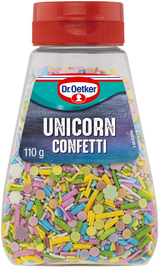 Dr Oetker Unicorn Confetti Clipart (636x967), Png Download