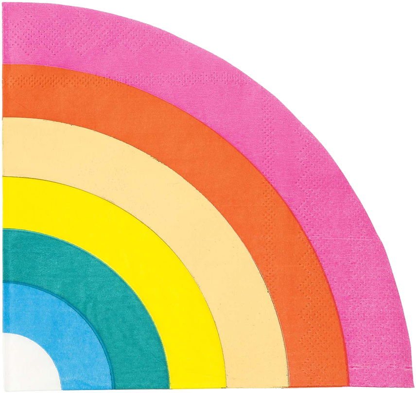 Birthday Brights Rainbow Shaped Napkins - Circle Clipart (1280x1280), Png Download