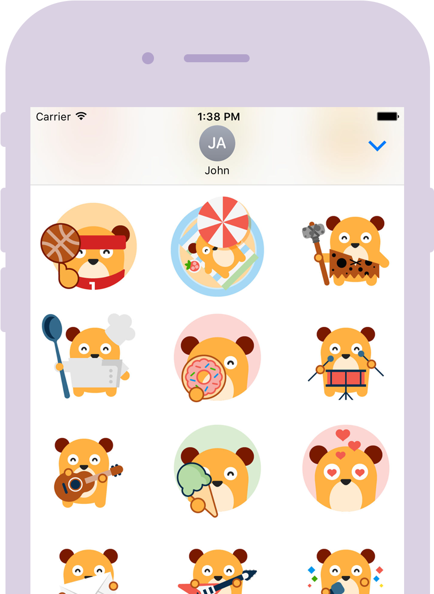 The “yelp Stickers” App Features Hammy The Hamster, - Smiley Clipart (940x1260), Png Download