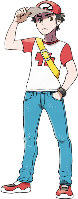 Pokemon Red Trainer Sprites - Sun And Moon Red And Blue Clipart (500x639), Png Download