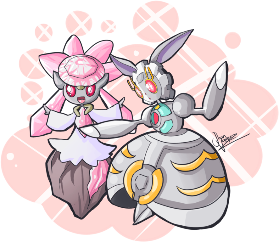 Pokemon Diancie X Hoopa Clipart (959x832), Png Download