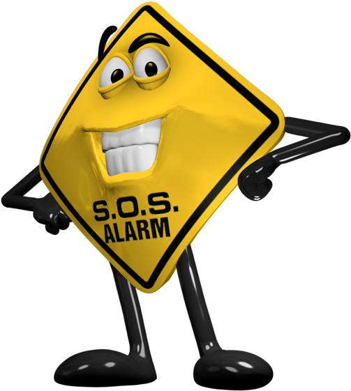 Door Stickermannobackground - Sos Alarm Company Clipart (640x640), Png Download