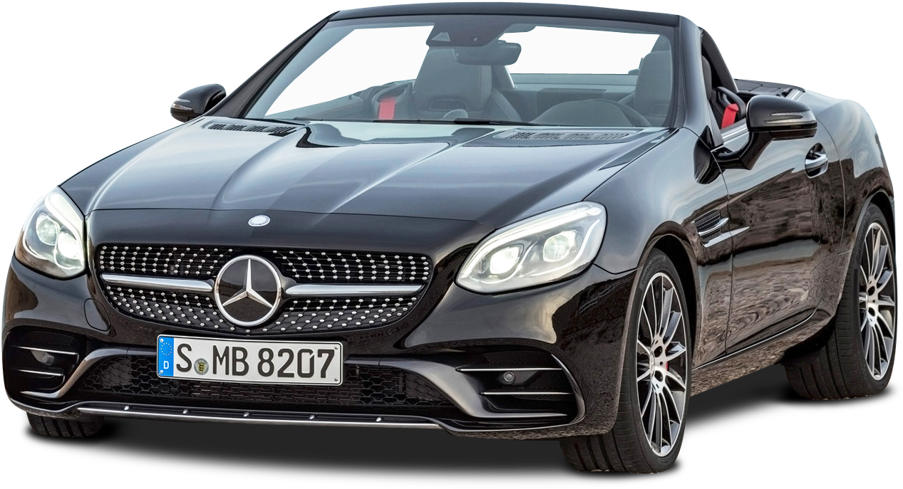 Black Mercedes Amg Slc 43 Car - Mercedes Slc 250d Amg Line Clipart (1400x784), Png Download