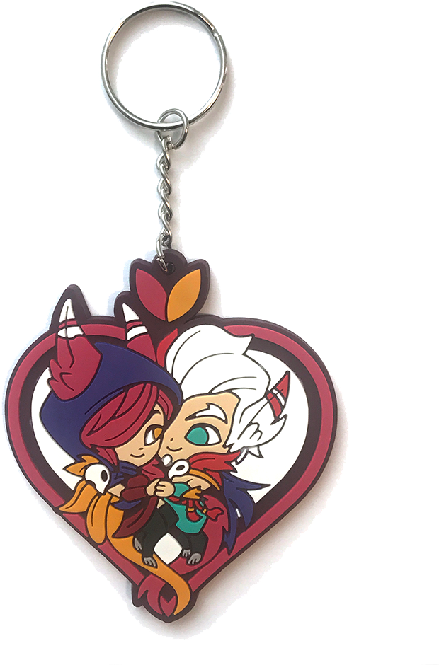 Xayah & Rakan Keychain - Rakan And Xayah Heart Clipart (1000x1000), Png Download