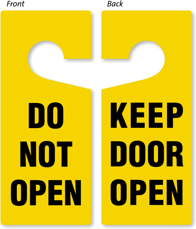 Do Not Open / Keep Open Door Hanger - Not Open Door Sign Clipart (683x800), Png Download