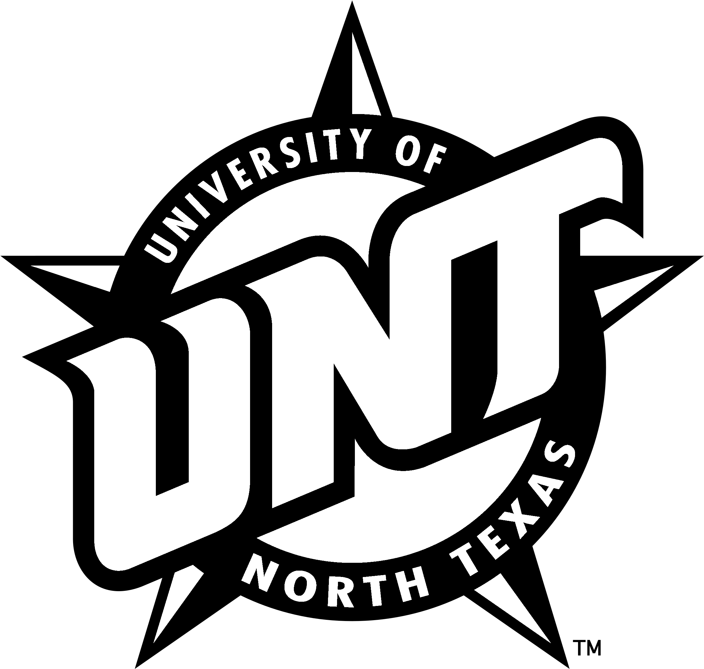 Unt Mean Green Logo Black And White - University Of North Texas Clipart (2400x2400), Png Download