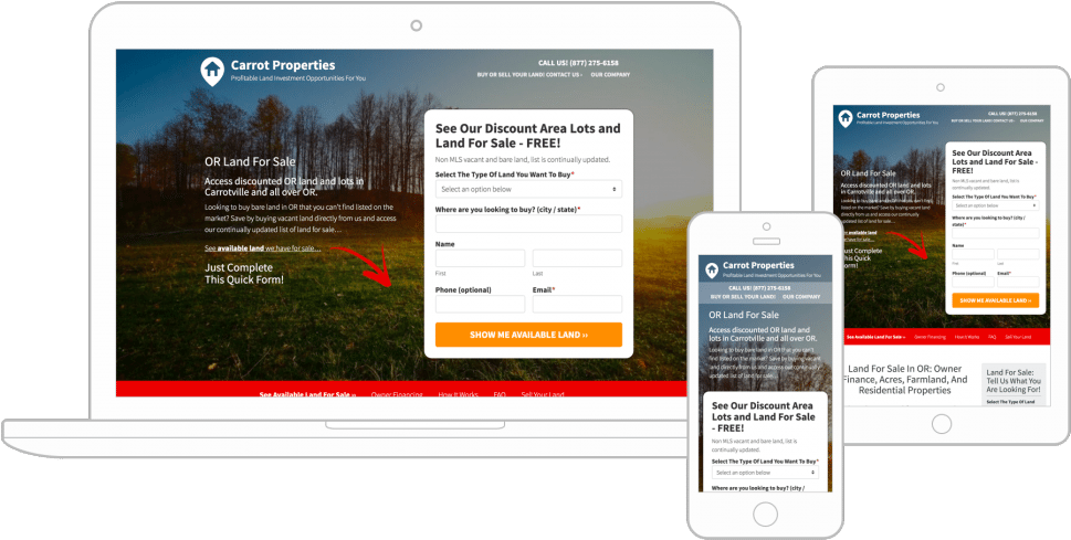 Land Sale Website Clipart (1024x546), Png Download