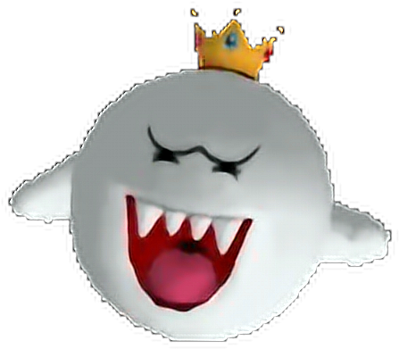 #boo #ghost #mario #marioboo #kingboo #ghostie #gamer - Boo Ghost Mario Gif Clipart (480x420), Png Download