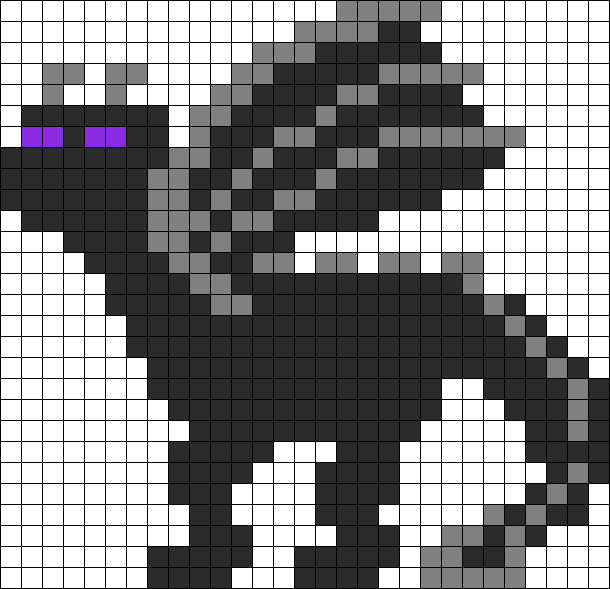 Minecraft Ender Dragon Perler Bead Pattern - Minecraft Dragon Pixel Art Clipart (610x589), Png Download