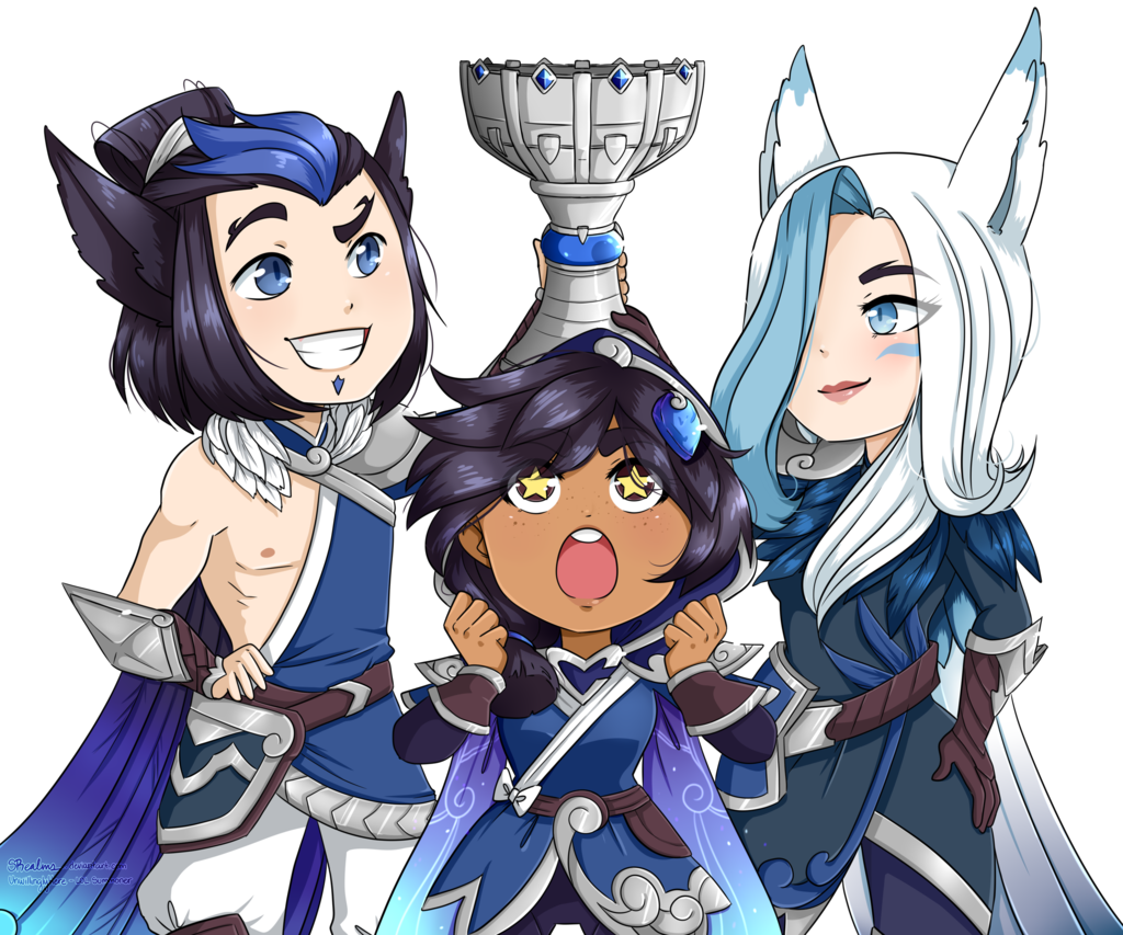 Ssg Xayah, Rakan & Taliyah By Srealms Hd Wallpaper - Cartoon Clipart (1024x853), Png Download