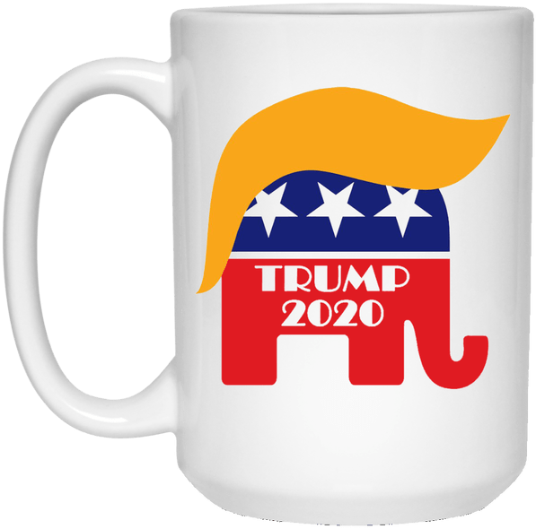 White Mug Re-elect President Trump 2020 Gop Elephant - Donald Trumps Hair Clip Art - Png Download (600x600), Png Download