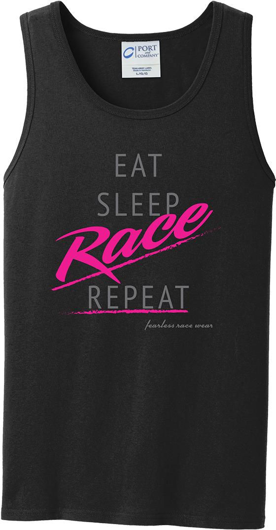 Eat, Sleep, Race, Repeat Tanks - Active Tank Clipart (560x1077), Png Download
