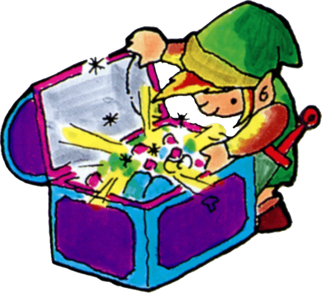 Tloz Link Opening A Treasure Chest Artwork - Link Opening Chest Clipart (659x600), Png Download