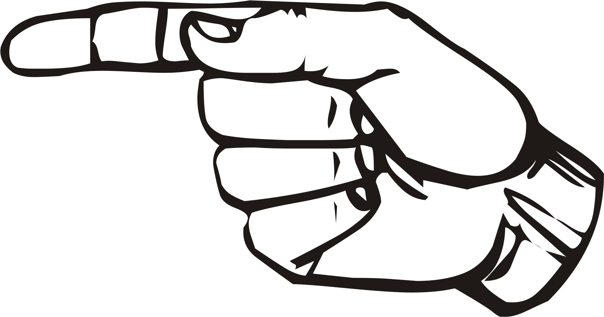 Hand Signal Clip Art - Png Download (2000x1066), Png Download