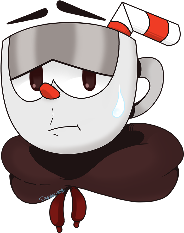 Drew Cuphead And Mugman As Part Of A Expression Meme - Cartoon Clipart (792x1000), Png Download