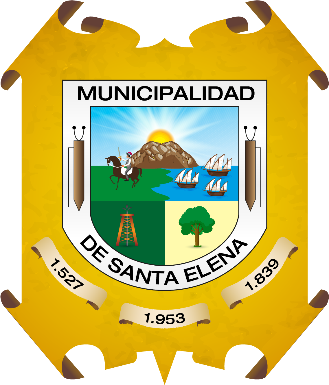 Escudo Del Cantón Santa Elena Clipart (1178x1353), Png Download