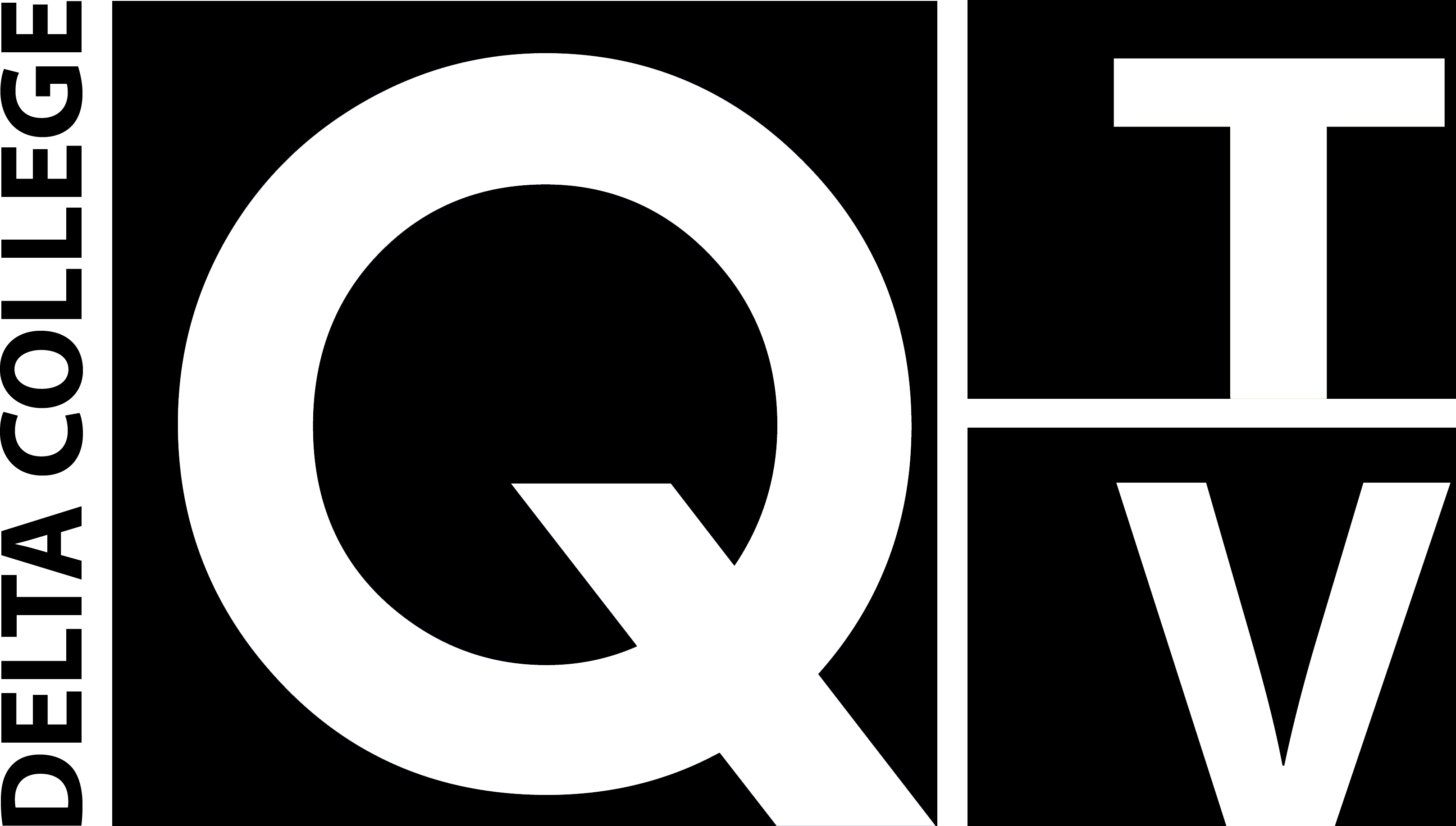 Q-tv Logo In Black - Circle Clipart (3231x1833), Png Download