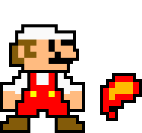 Fire Mario - Fire Mario Pixel Art Clipart (710x590), Png Download