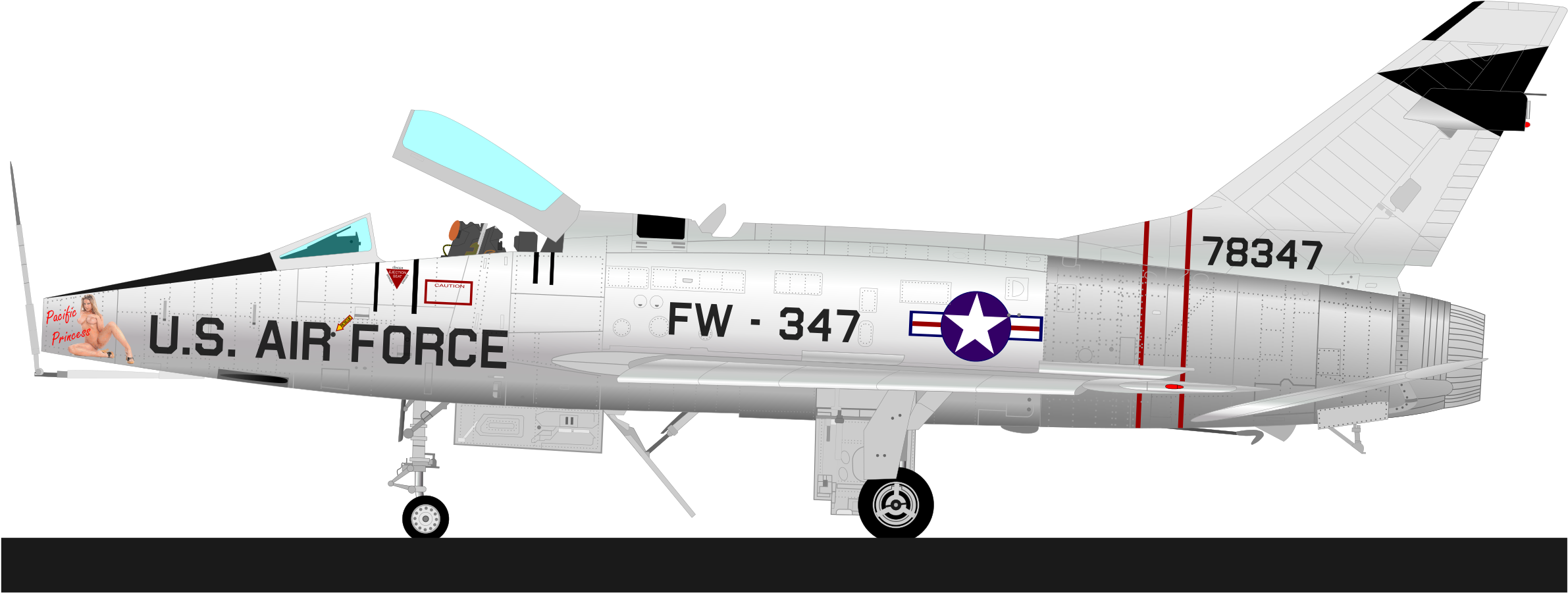This Free Icons Png Design Of Super Sabre F-100 - Model Aircraft Clipart (2400x1855), Png Download