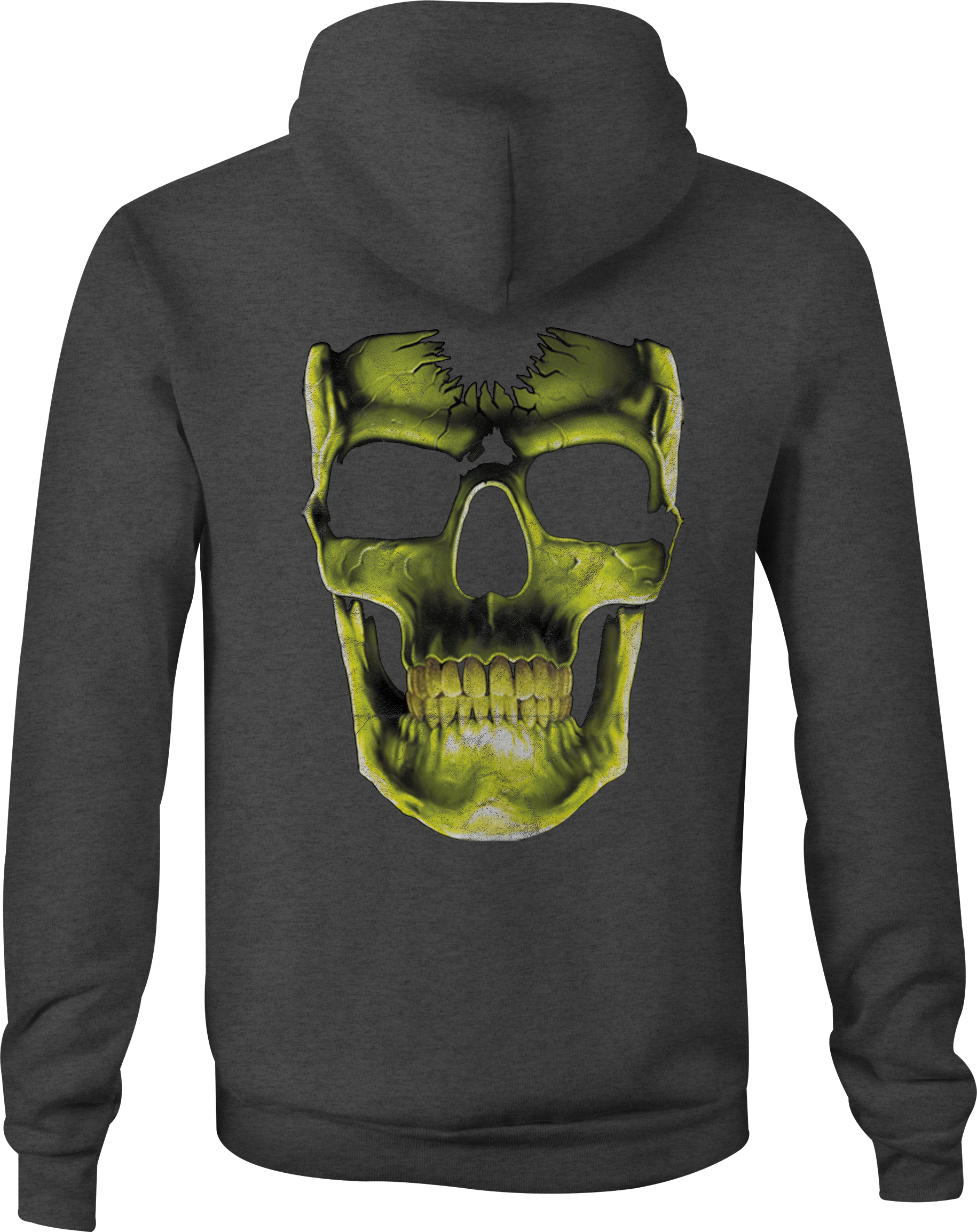 Image Is Loading Zip Up Hoodie 3d Cracked Grinning - Skull Clipart (1830x2308), Png Download