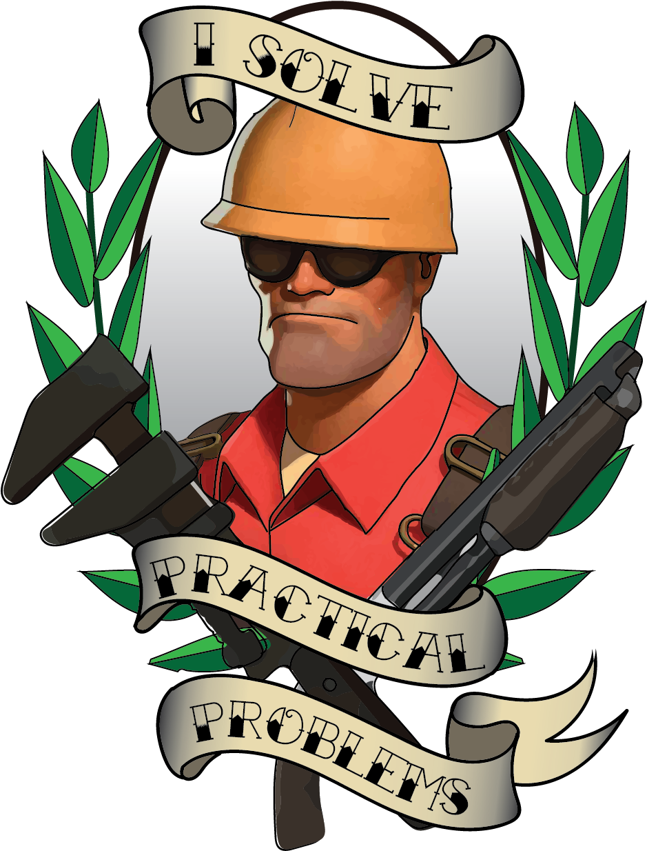 Designed An Engineer Tattoo - Tf2 Engineer Art Clipart, free png download.