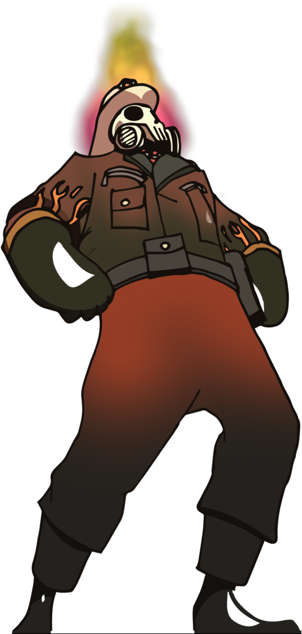 My Pyro Set - Team Fortress 2 Art Pyro Clipart (635x1258), Png Download