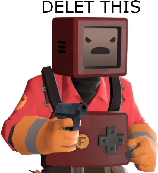 Delet This Team Fortress 2 Orange Technology Cartoon - Delet This Meme Tf2 Clipart (600x600), Png Download