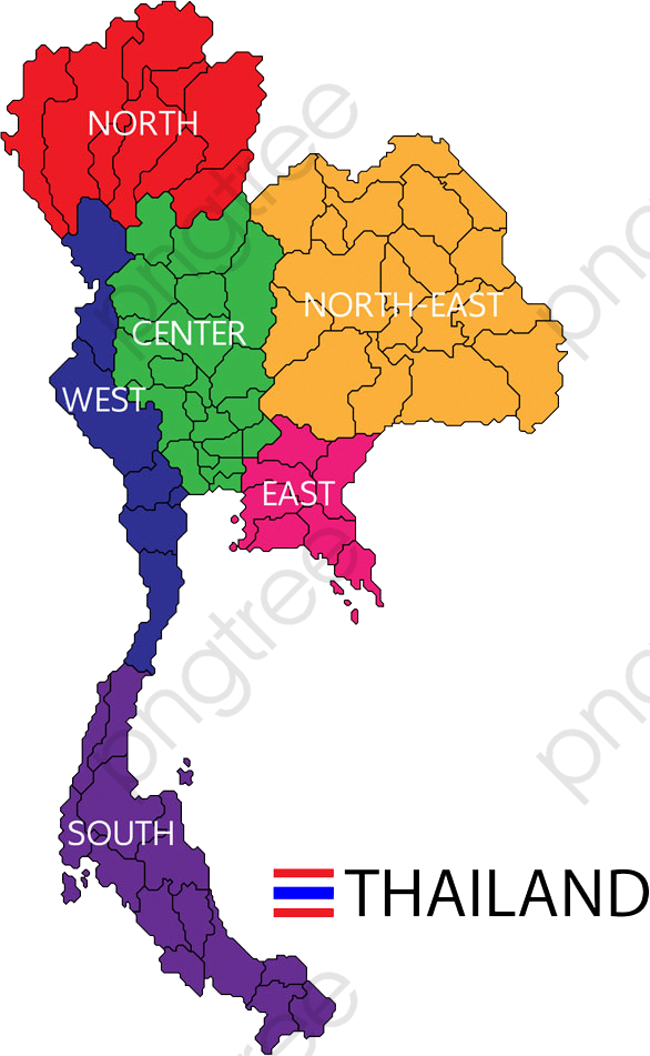 Thailand Map Png - Thailand Map Grey Clipart (586x951), Png Download