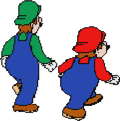 Mario And Luigi Walking Meme Clipart (696x480), Png Download