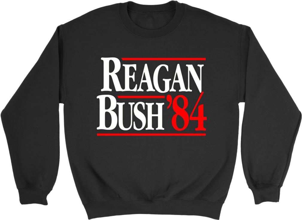 Reagan Bush '84 Crewneck Sweatshirt - Reagan Bush 84 Clipart (1024x1024), Png Download