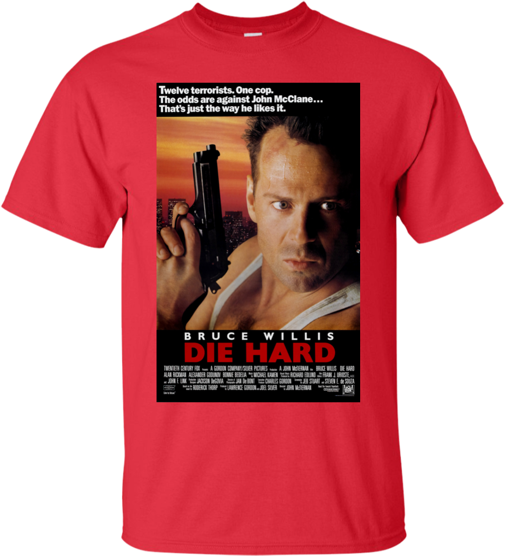 Die Hard Movie Poster T-shirt , Png Download - Bruce Willis White House Clipart (1039x1143), Png Download