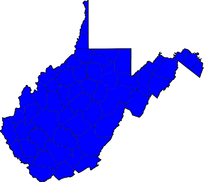 West Virginia D Sweep - West Virginia Electoral Map Clipart (672x600), Png Download