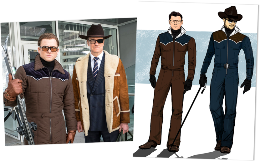Left, Taron Egerton, And Colin Firth Star In *kingsman - Kingsman The Golden Circle Clipart (831x516), Png Download