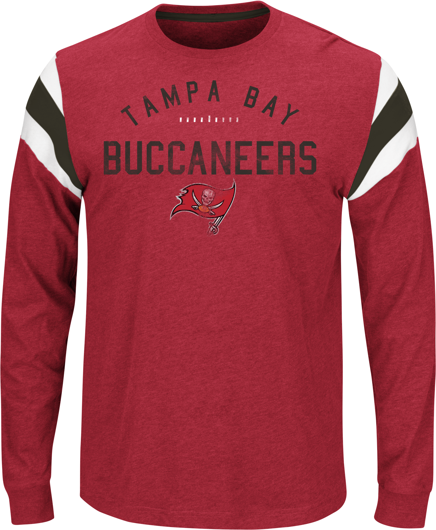 Majestic Buccaneers Men's Heather Red Showcase Classic - Long-sleeved T-shirt Clipart (1451x1765), Png Download