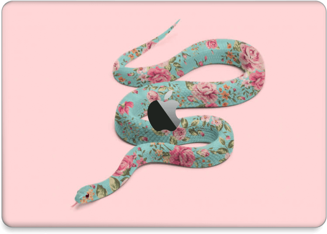 Floral Snake Skin Macbook Pro 13” 2016- - Pink Snake Clipart (800x562), Png Download