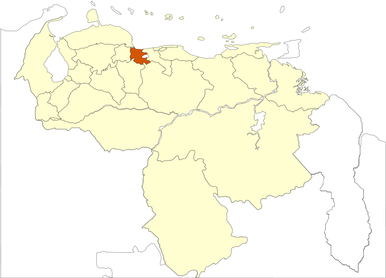 Mapa-carabobo - Venezuela Map Png Clipart (781x600), Png Download
